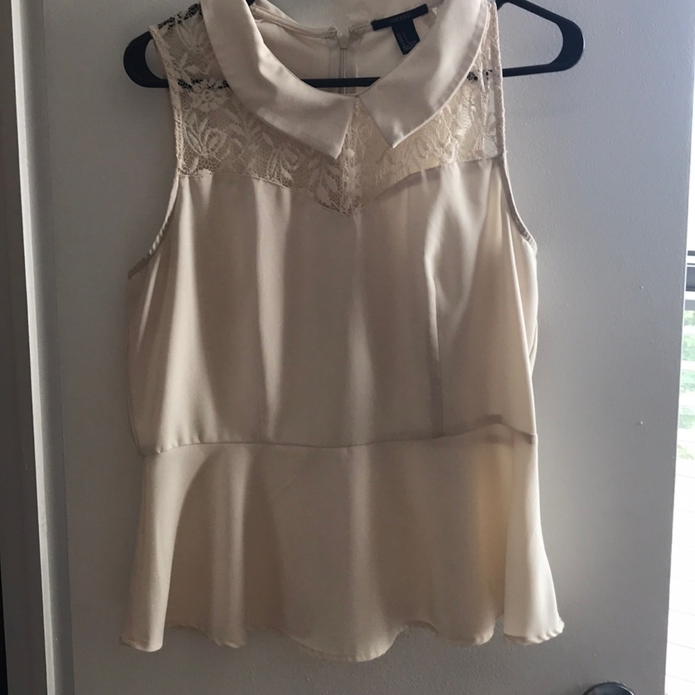 Cream collared tank